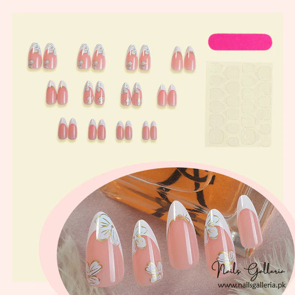 Luxury Press-On Nails (24Pcs) - Free Nail Kit Included 0012